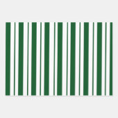 グリーンとホワイトキャンディーケインストライプズ ラッピングペーパーシート (正面2)