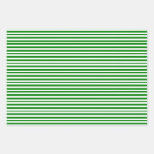 グリーンとホワイトストライプ水玉模様 ラッピングペーパーシート (正面2)