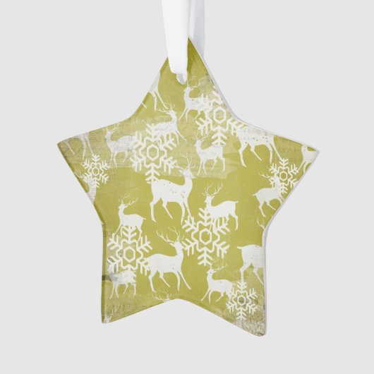 グリーンとホワイトディアスターアクリルオーナメント オーナメント (正面)