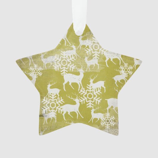 グリーンとホワイトディアスターアクリルオーナメント オーナメント (正面)