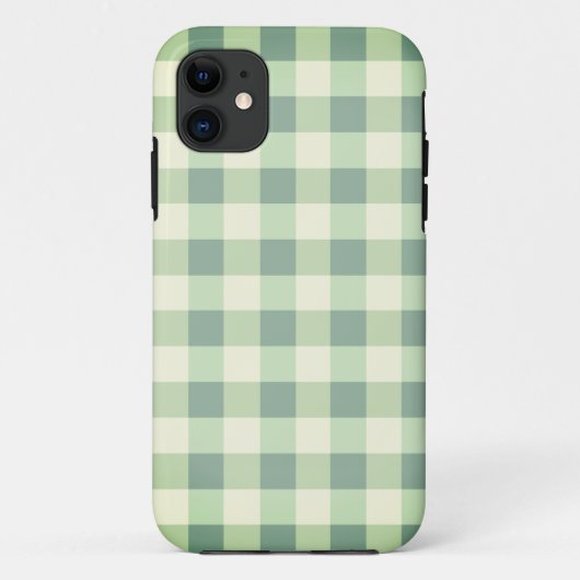 グリーンとホワイトプライドのギンガかわいらしム Case-Mate iPhoneケース (裏面)