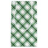 グリーンとホワイトプレイド抱き枕 スモールペーパーバッグ (正面)