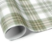 グリーンとホワイトプレイド ラッピングペーパー (ロールコーナー)