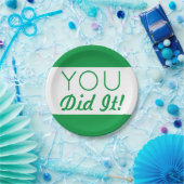 グリーンとホワイト卒業した ペーパープレート (パーティー)