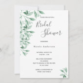 グリーンとボタニカルなデザインのウェディングシャワーの招待状 招待状 (正面)
