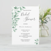 グリーンとボタニカルなデザインのウェディングシャワーの招待状 招待状 (スタンド正面)