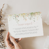 グリーンとボヘミアな野生の花の結婚式のレシピリクエストカード エンクロージャーカード