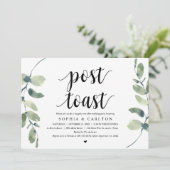 グリーンとポストトーストのウェディングパーティー 招待状 (スタンド正面)