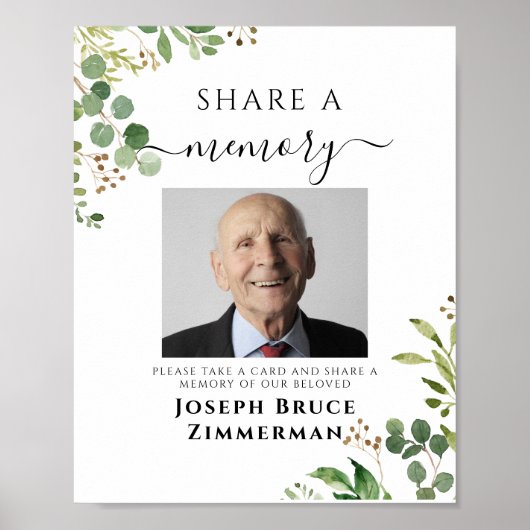 グリーンとメモリー 葬儀 追悼 フォト ポスター (正面)
