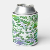 グリーンとモーブのカモフラージュ柄 缶クーラー (缶正面)