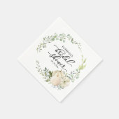 グリーンとユーカリとパンプキンの秋の結婚式前祝い スタンダードカクテルナプキン (角)