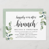 グリーンとユーカリのウェディングエロープメントのブランチ 招待状 (正面/裏面)