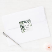 グリーンとユーカリのウェディング サンクス スクエアシール (封筒)