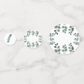 グリーンとユーカリのウェディング ブライダルシャワーのためのコンフェッティ コンフェッティ (正面)