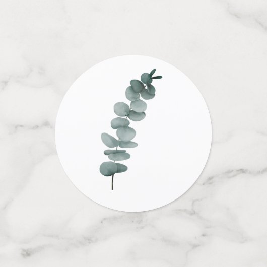 グリーンとユーカリのウェディング ブライダルシャワー コンフェッティ (スモール正面)