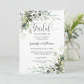 グリーンとユーカリのブライダルシャワー 招待状 (スタンド正面)