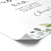 グリーンとユーカリのポップなバーブライダルシャワープレート ポスター (角)