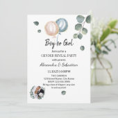 グリーンとユーカリの性別発表招待状 招待状 (スタンド正面)