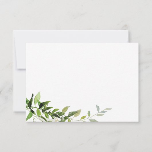 グリーンとユーカリの結婚式ウェルカムホテルカード 招待状 (裏面)