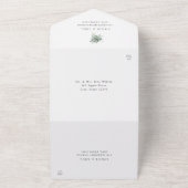 グリーンとユーカリの花束のウェディング オールインワン招待状 (外側)