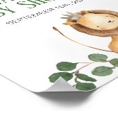 グリーンとライオンのベビーシャワー ウェルカムサイン ポスター (角)