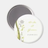 グリーンとライトグレーのフローラチャームマグネット マグネット (正面/裏面)