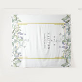 グリーンとライラックのウェディング フォトブース 背景 タペストリー (正面(横))