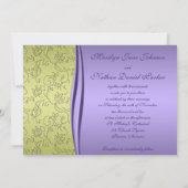 グリーンとラベンダーフローラ結婚式招待状 招待状 (裏面)