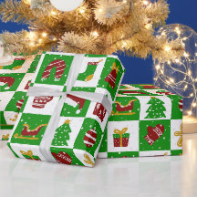 グリーンとレッドのクリスマスアイコン 