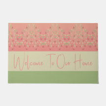 グリーンとローズピンクの歓迎