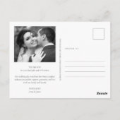 グリーンと写真の結婚式感謝はがき ポストカード (裏面)