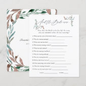 グリーンと冬のウェディングシャワーパーティーゲーム (正面/裏面)