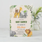 グリーンと動物の動物園 スイート テーマの招待状 招待状 (スタンド正面)