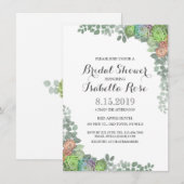 グリーンと多肉植物のウェディングシャワー招待状 招待状 (正面/裏面)