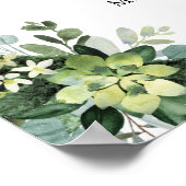 グリーンと多肉植物のウェルカムサイン ブライダルシャワー ポスター (角)