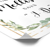 グリーンと多肉植物のゴールドボヘミアンスタイルのカウントダウンサイン ポスター (角)