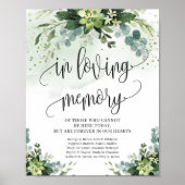 グリーンと多肉植物のボヘミアンスタイル 追悼記念プレート ポスター (正面)