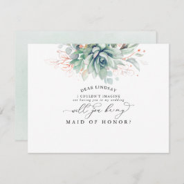 グリーンと多肉植物の花嫁の提案 招待状