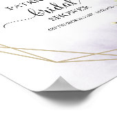 グリーンと幾何学模様のウェディングシャワー歓迎ポスター ポスター (角)