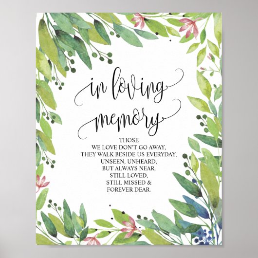 グリーンと植物の愛する記憶 追悼看板 ポスター (正面)