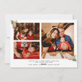 グリーンと水彩のスクリプト写真コラージュ クリスマス (裏面)