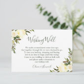 グリーンと水彩の花の結婚式の願い井戸 招待状 (スタンド正面)