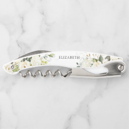 グリーンと白いバラのブライダルシャワー ソムリエナイフ