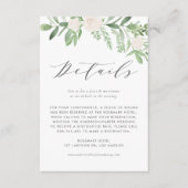 グリーンと白い花のウェディング詳細 エンクロージャーカード (正面)