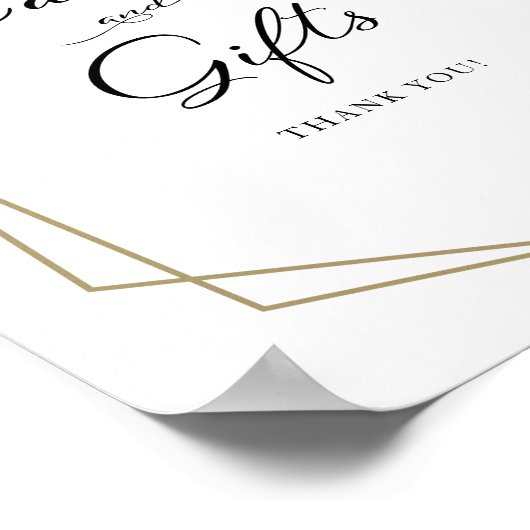 グリーンと白の花のカード＆ギフトサイン ポスター (角)