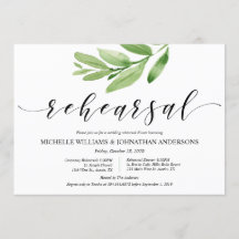 グリーンと自然なウェディングリハーサルとディナー