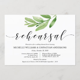 グリーンと自然なウェディングリハーサルとディナー 招待状