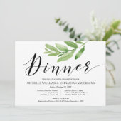 グリーンと自然なウェディング リハーサルとディナー 招待状 (スタンド正面)