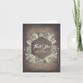 グリーンと自然な地方の結婚式の感謝 サンキューカード