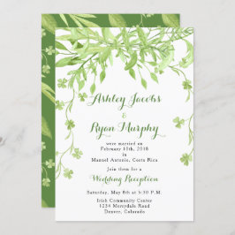 グリーンと花のウェディング　結婚式後、披露宴のみ 招待状